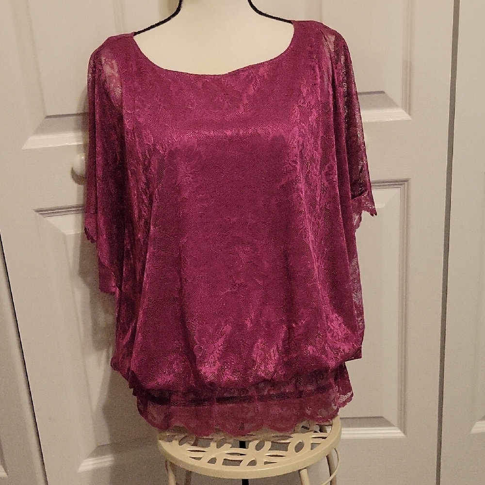 New York & Company Pink Blouse Top